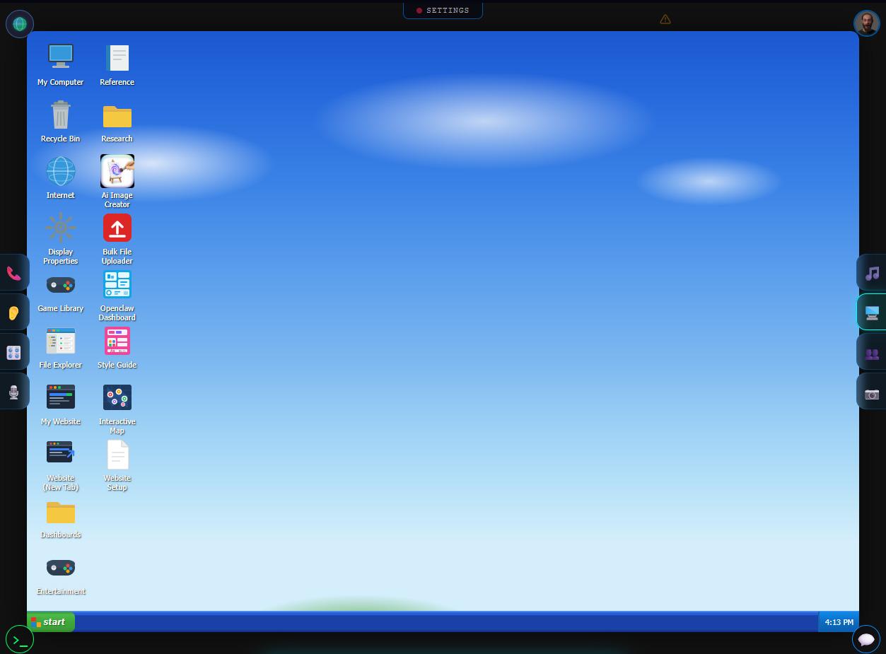 OpenVoiceUI Windows XP desktop theme